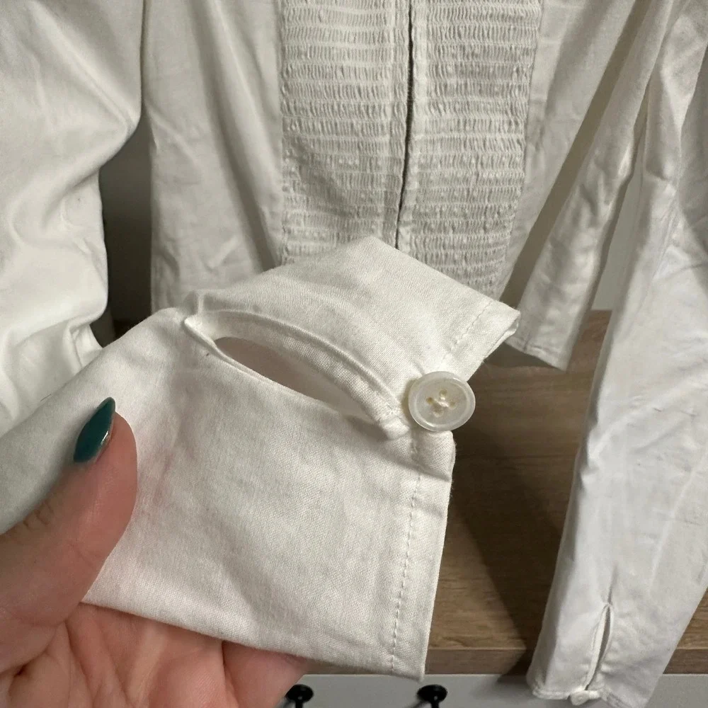 Reformation‎ Cacio Top Womens 2 White Puff Sleeve Corset Square Neck Romantic